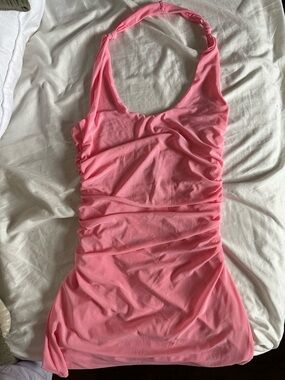 Peppermayo Pink Mini Dress with Halter Neck